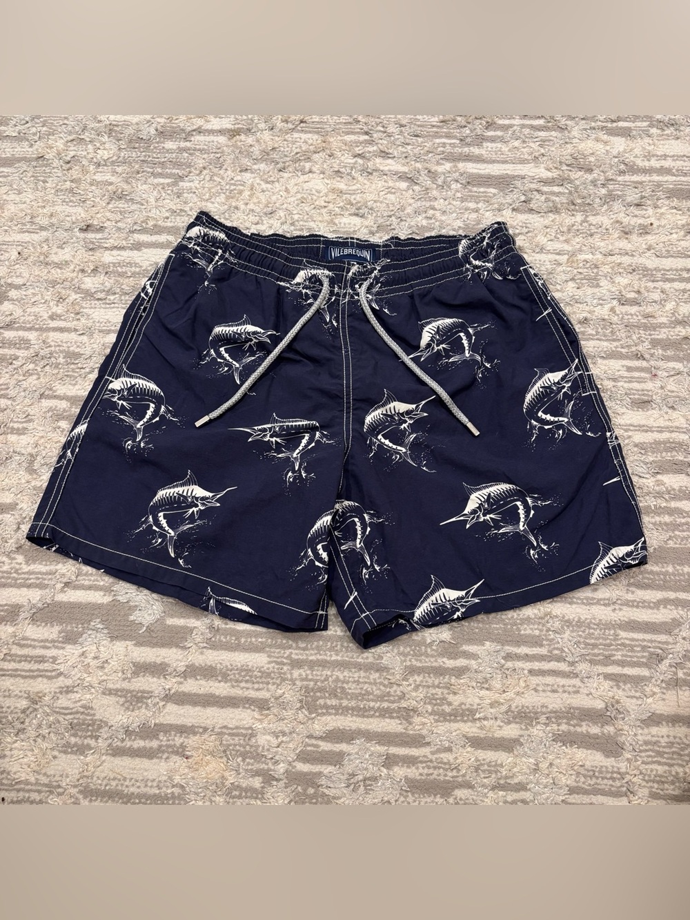 Vilebrequin Marlin Fish Swim Trunks Men’s Large 6” Lined Drawstring Rare Print